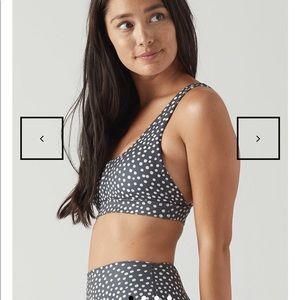 Glyder Matching Set Poppy XS Bra & High Power S Leggings Gray & White Polka Dot